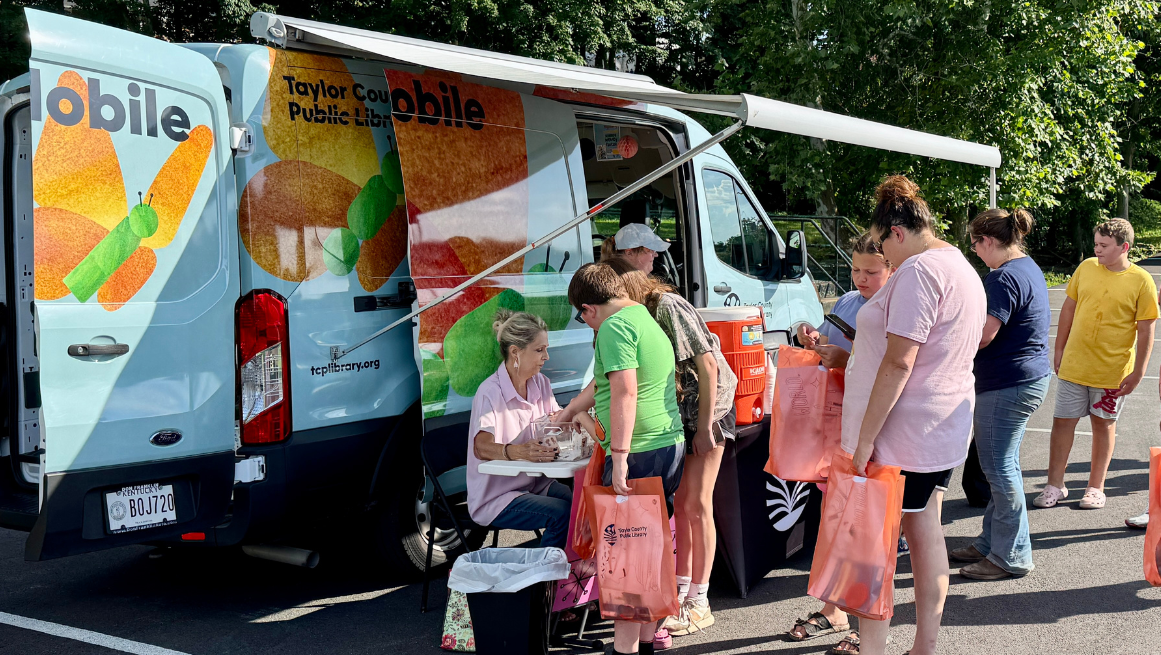 patrons at the Bookmobile