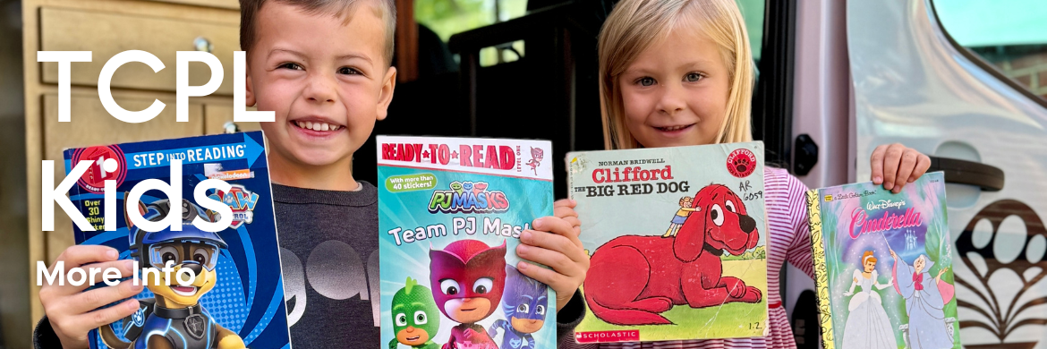 TCPL Kids - more info - kids in front of the bookmobile