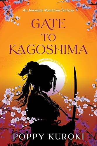 Image for "Gate to Kagoshima" - a Japanese woman holding a sword in front of a sunset