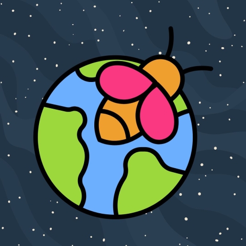 Earth Day Take-Home Kit - image of the earth with a bee