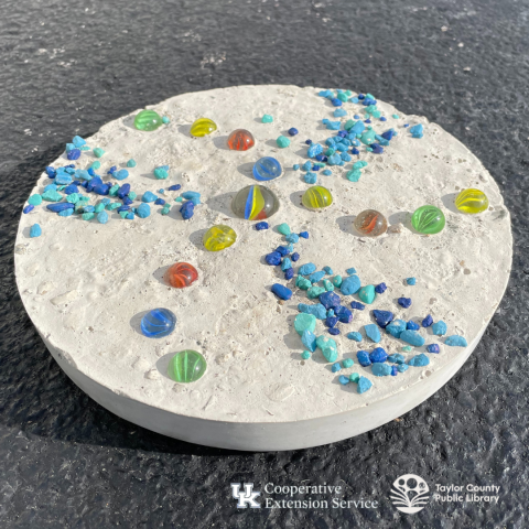 stepping stone with gems