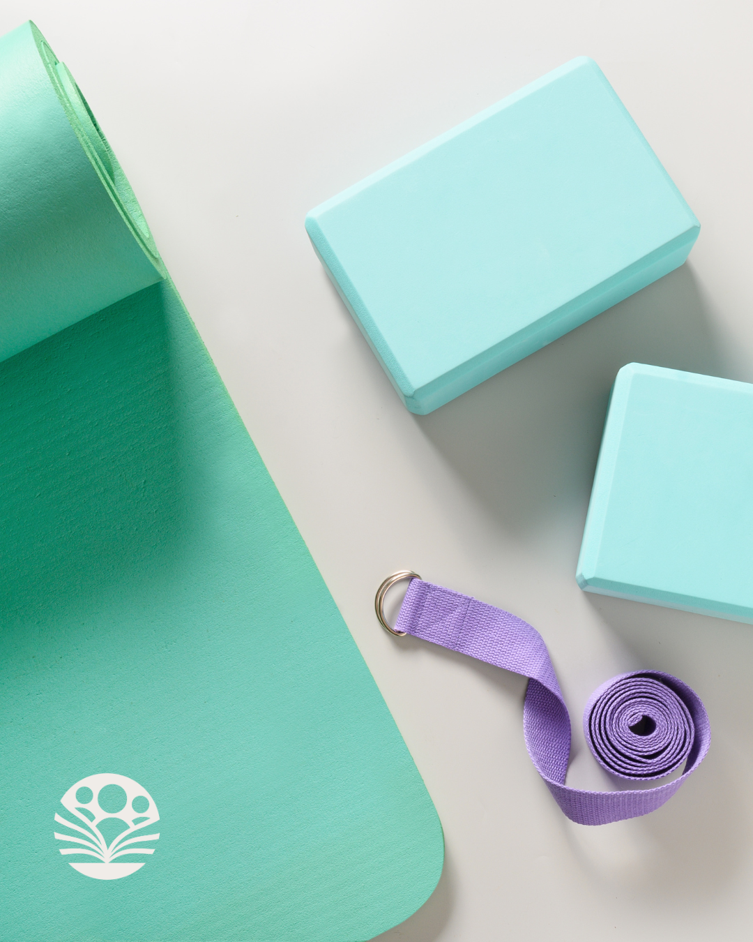 yoga mat and blocks