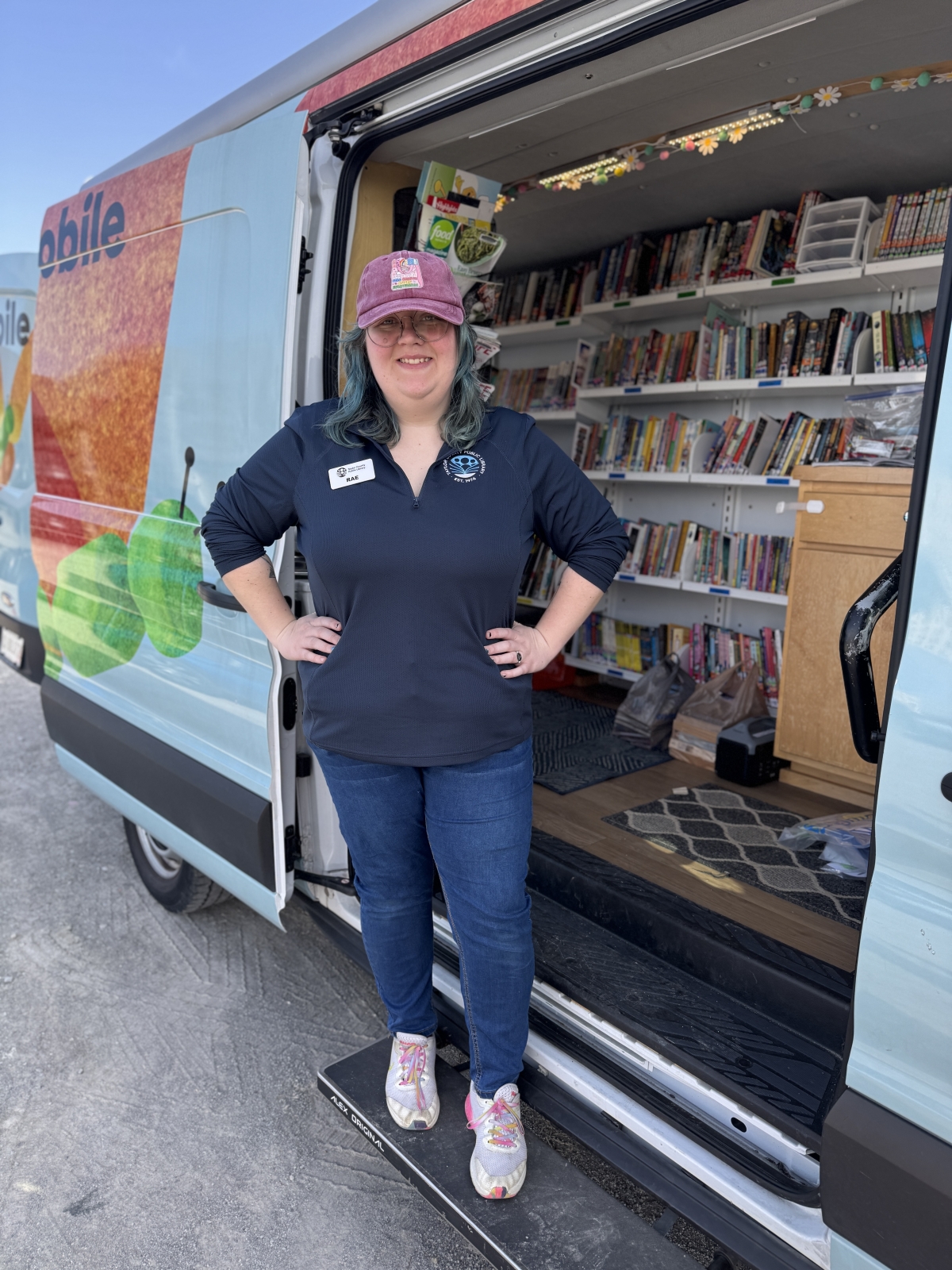 Rae Church at the Bookmobile