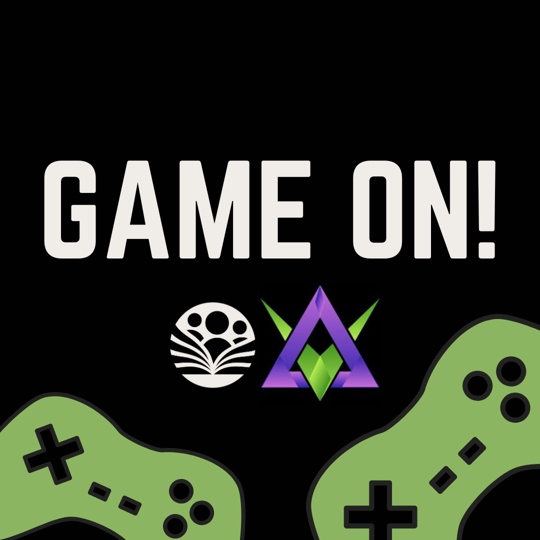 Game On - with video game controlsv and Veteran Owned Gaming and TCPL logos