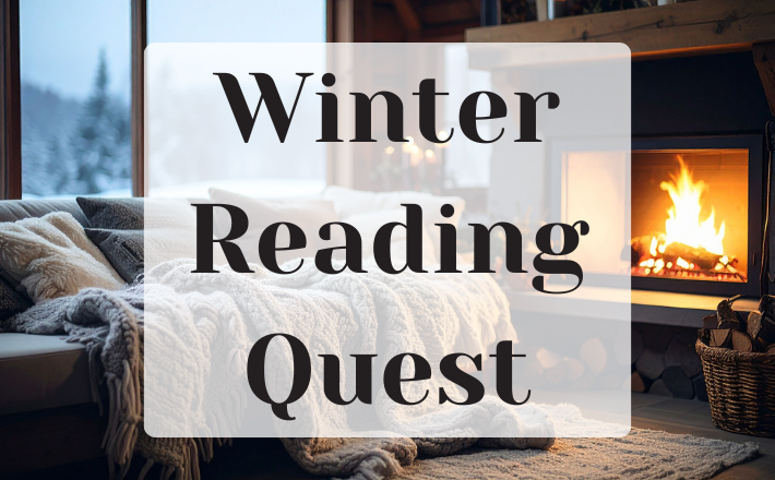 Winter Reading Quest - fireplace and cozy couch